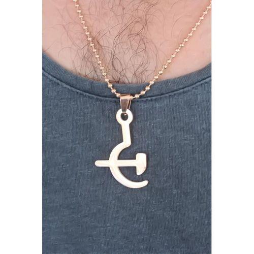 Rose Renk Metal Orak ve Balta Figürlü Erkek Kolye
