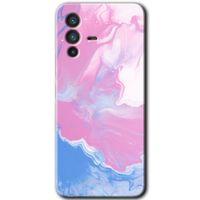 MRCİLETİSİM Vivo V23 5G Kılıf HD Desen Baskılı Arka Kapak+Temperli Cam - Liquid Lekeler Art