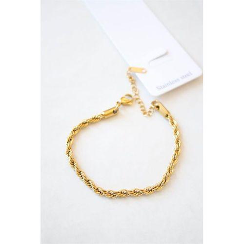 Burgu Çelik Bileklik 3mm - Altın