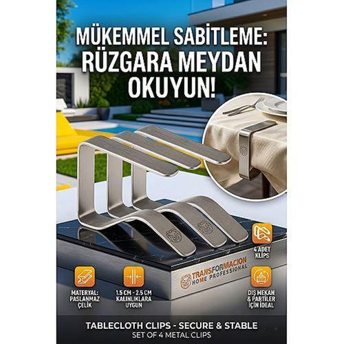 Masa Örtüsü Klipsi - Metal Masa Kelepçesi Masa Örtüsü Sabitleyici 4 ADET 716922
