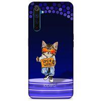 Oppo Realme 6 Pro Kılıf FunnyMaX (42) Rugged Armor Kılıf Kedili Mor