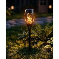 Solar Alev Efektli Bahçe Lambası Otomatik Işık Sensörlü Suya Dayanıklı Dekoratif Aydınlatma