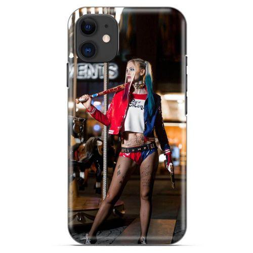 Apple iPhone 13 Uyumlu Kılıf Harley Quinn (24) Darbe Emici Kılıf Kiraz kırmızısı