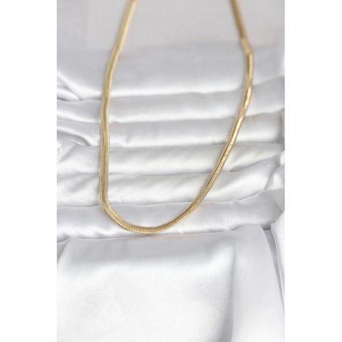 CM 14K Gold Renk Yassı Yılan Zincir Model 45 cm Kadın Kolye