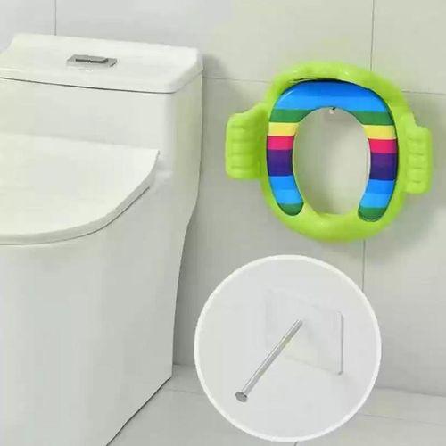 Zhltools Kurbağa Model Çocuk-Bebek Yanlardan Tutmalı Yumuşak Süngerli Klozet Kapağı Adaptörü Mavi