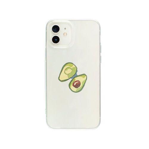 iPhone 12 Mini Avokado Art Desenli Premium Şeffaf Silikon Kılıf