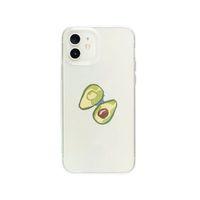 iPhone 12 Mini Avokado Art Desenli Premium Şeffaf Silikon Kılıf