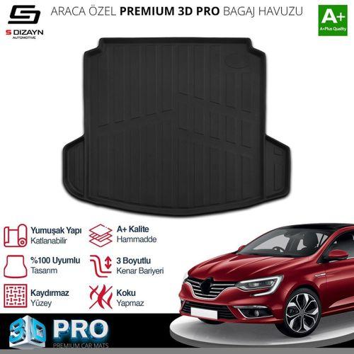 S-Dizayn Renault Megane 4 3D Pro Bagaj Havuzu Çift Kulaklı 2016 Üzeri A+ Kalite