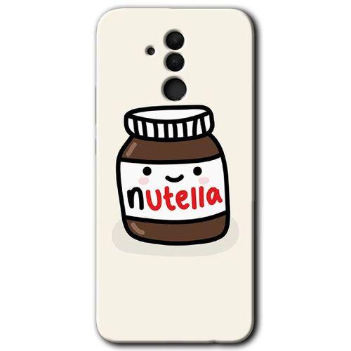 MRCİLETİSİM Huawei Mate 20 Lite Kılıf HD Desen Baskılı Arka Kapak + Temperli Cam - Nutella Aşkım