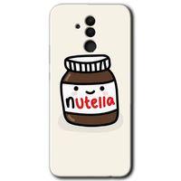 MRCİLETİSİM Huawei Mate 20 Lite Kılıf HD Desen Baskılı Arka Kapak + Temperli Cam - Nutella Aşkım