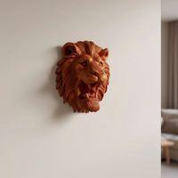 Gold Kırmızı Aslan Duvar Dekoru Asılabilir Hediyelik 3d Heykel 20x21 Cm