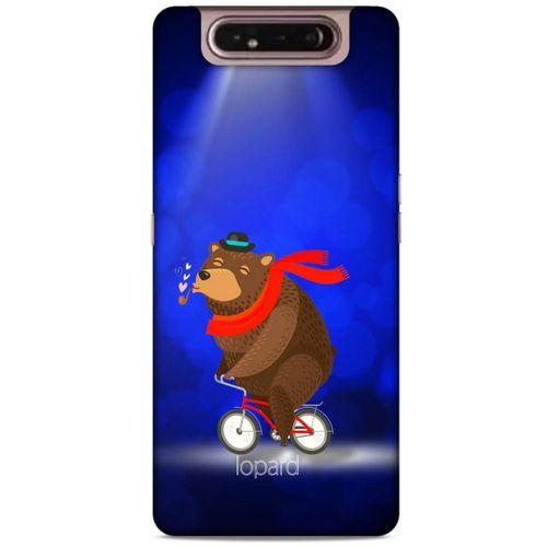 Samsung Galaxy A80 Kılıf FunnyMaX (43) Thin Fit Kılıf Lacivert Ayılı