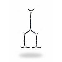 Siyah Body Harness Suni Deri Ayarlanabilir Bacak Detaylı - Brf234