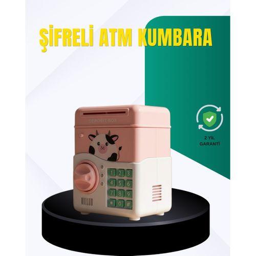 Pembe Şifreli Eğitici ATM Kasa Çocuk Kumbarası