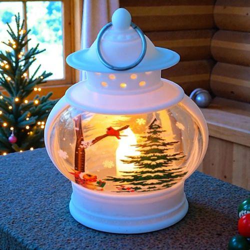 VIP KALİTE OVAL BEYAZ SİNCAP YILBAŞI FENERİ GÜN IŞIĞI LED IŞIKLI FENER YILBAŞI HEDİYELERİ 14X8X4 CM