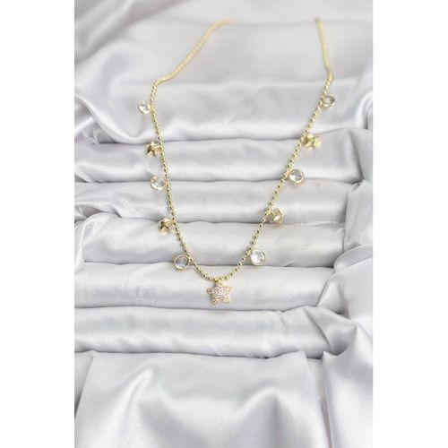 Pirinç Gold Renk Yıldız Model Kadın Kolye