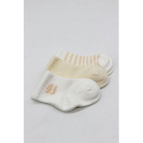 Bistyle Little Love Girl 3'lü Penye Soket Çorap 10137 Ekru