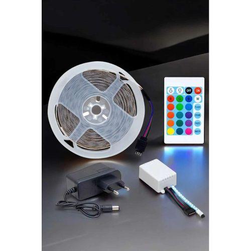5 Metre Şerit Led Rgb Işıklı Kumandalı Güç Adaptörü Her Ortama Uygun