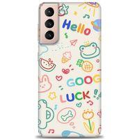 Samsung Galaxy S21 Kılıf HD Baskılı Kılıf - Goog Luck + Tam Ekran Koruyucu