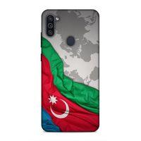 Samsung Galaxy M11 Uyumlu Kılıf Azarbaijan (16) Kalın Kılıf Harita Bayrak