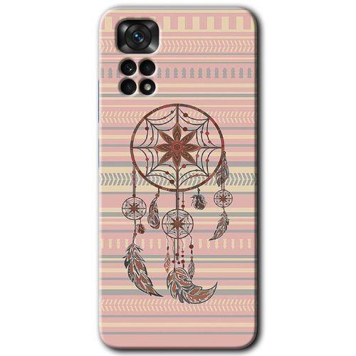 MRCİLETİSİM Xiaomi Redmi Note 11s 5G Global Kılıf HD Desen Baskılı Arka Kapak+Temperli Cam - Mandala Retro