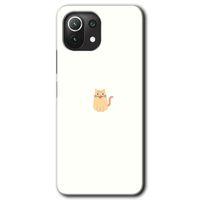 Potkal Hediye Fabrikası Xiaomi Mi 11 Kılıf HD Desen Baskılı Arka Kapak - Cat Minimalism