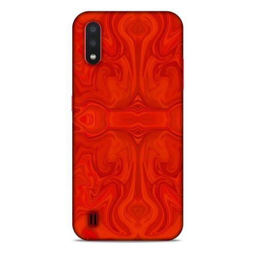 Mermer Desenli (39) Tema Liquid Crystal Kılıf Falu Kırmızı Samsung Galaxy A01 Kılıf