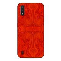 Mermer Desenli (39) Tema Liquid Crystal Kılıf Falu Kırmızı Samsung Galaxy A01 Kılıf