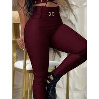 Kadın Yüksek Bel Belden Toka Detaylı Dalgıç Tayt