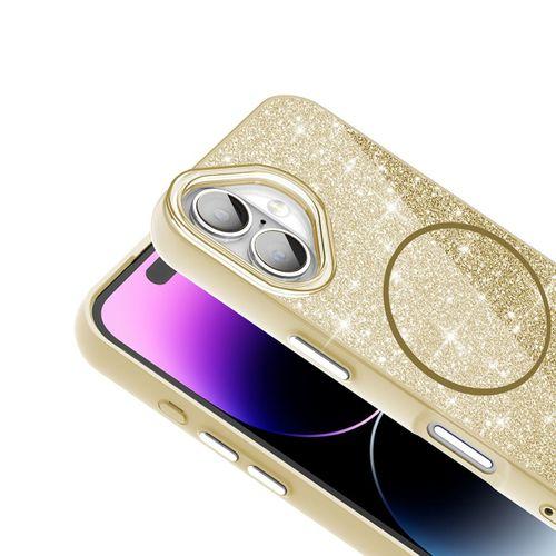 Apple iPhone 17 Kılıf M-safe Şarj Özellikli Parlayan Simli Zore Okso Kapak