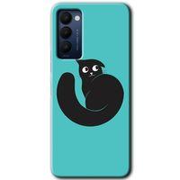 Tecno Camon 18P HD Baskılı Kılıf + 9D Tam Ekran Koruyucu - Cat Vector