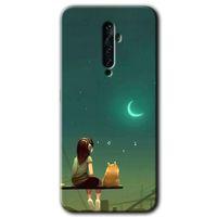 Oppo Reno 2z Kılıf HD Desen Baskılı Arka Kapak - Kedili Kız