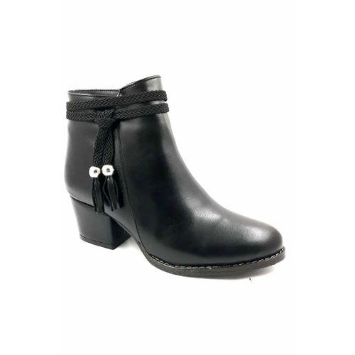 PUNTO 425055 Siyah 5 Cm Fermuarlı Kadın Bot