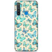 Oppo Realme 5i Kılıf Kelebek Etkisi (13) Silikon Kap Lacivert