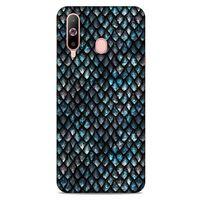 Samsung Galaxy A60 Kılıf Dragons (10) Full Koruma Kılıfı Ejderha Skin Mavi Beyaz