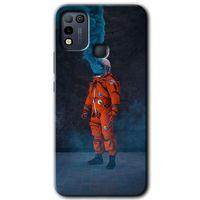 İnfinix Hot 10 Play Kılıf HD Desen Baskılı Arka Kapak - Smoke Astronot