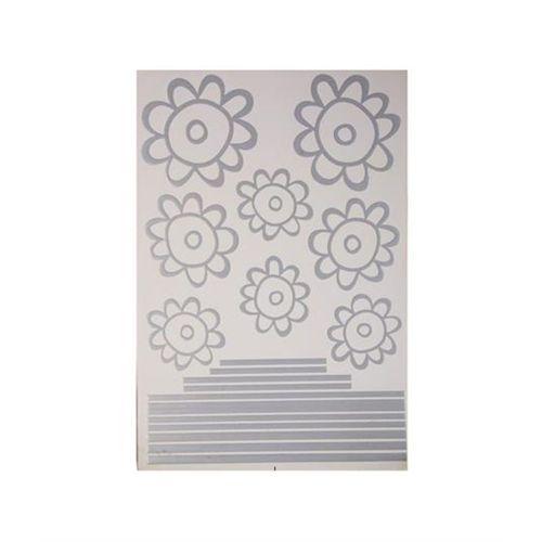 2 Adet Defter Sticker,Laptop Sticker  Gri Papatyalı  Pvc 48X33X0,5Cm