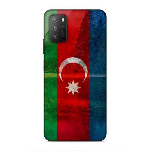Xiaomi Poco M3 Uyumlu Kılıf Azarbaijan (43) Thin Fit Kılıf Bayrak Manzara