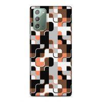 Samsung Galaxy Note 20 Uyumlu Kılıf Insomnia (47) Crystal Flex Kılıf Siyah Portakal