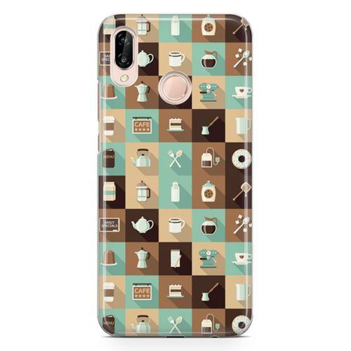 Huawei Nova 3e Kılıf Çay Kahve Makinesi Arka Kapak Koruma Desenli Full Koruyucu