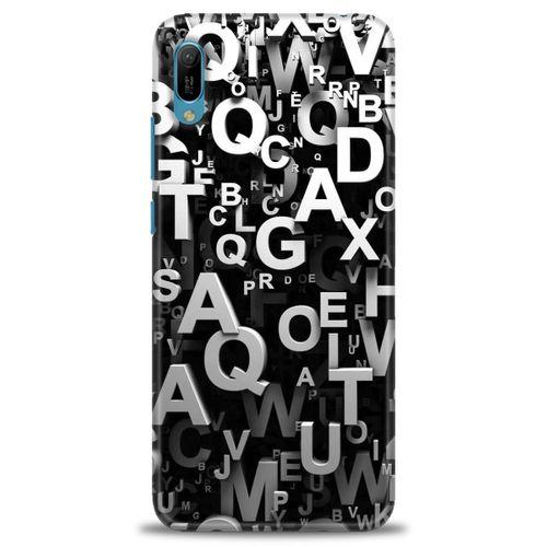 Huawei Y6 2019 Kılıf HD Baskılı Kılıf - Harfler + Tam Ekran Koruyucu