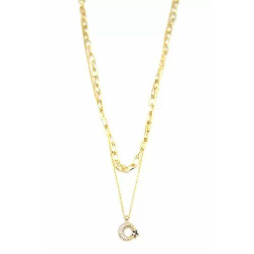 Çoklu Ay Yıldız Kolye - Altın