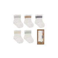 5'Li Penye Kaymaz Çember Soket Çorap 10122 Ekru