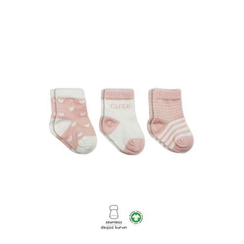 Bistyle Bistyle 3'Lü Penye Cute Stars Soket Çorap BS10115 Pembe