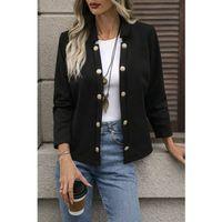 Kadın Uzun Kollu önü Açık Düğmeli Scuba Dalgıç Ceket