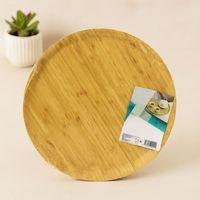 38 cm Yuvarlak Bambu Servis Tepsisi Sunum Tahtası