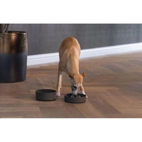 Beeztees DBL Köpek Yavaş Besleme Mama Kabı, Bambu, Antrasit, 17cm, 800ml