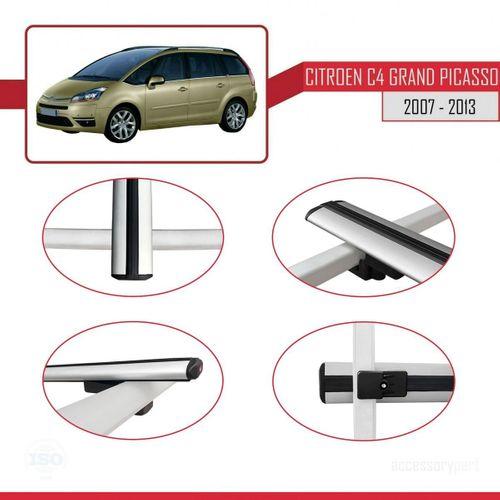 Citroen C4 Grand Picasso 2007-2013 Arası ile uyumlu Basic Model Ara Atkı Tavan Barı GRİ 3 ADET