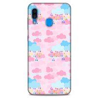 Samsung Galaxy A30 Kılıf Pastel Renkler (49) Ultra Silikon Kılıf Şeker Pembe Mavi
