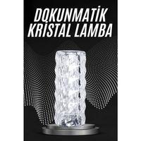 Kristal Lamba Masa Lambası Şarjlı Masa Lambası Dokunmatik Sensör Usb Şarjlı